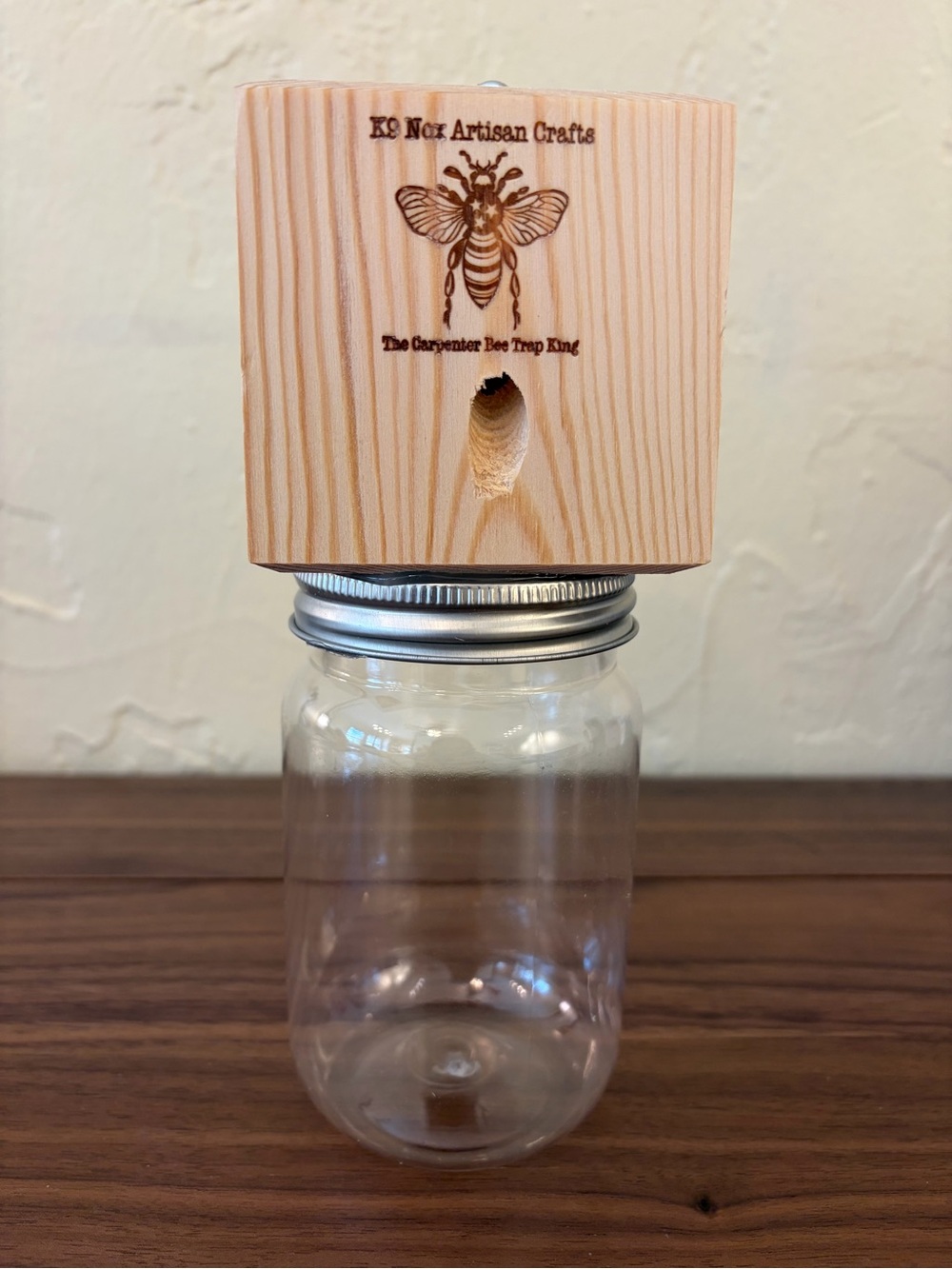 K9 Nox Artisan Crafts Carpenter Bee Trap King Wood Hanging Jar Trap